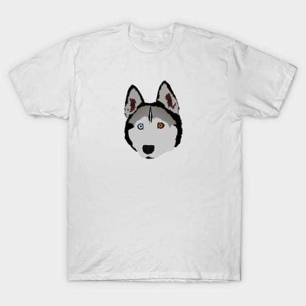 Husky Dog T-Shirt by KCPetPortraits